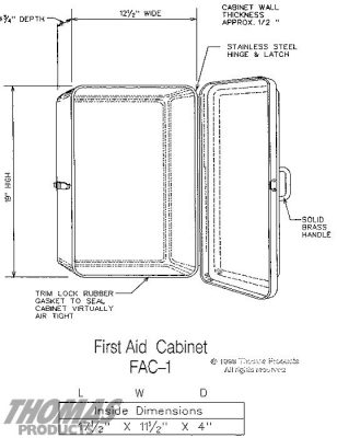 First Aid Cabinets Model FAC-1 drawing