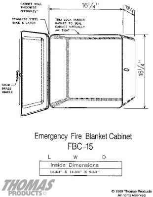 Fire Blanket Cabinets Model FBC-15 drawing