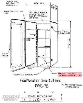 Large Storage Equipment Cabinets Model FWG-72 drawing