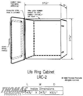 Life Jacket and Life Ring Cabinets Model LRC-2 drawing